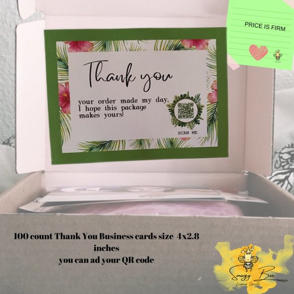 100 count Thank You Business Cards with Qr Code - Picture 3 of 12